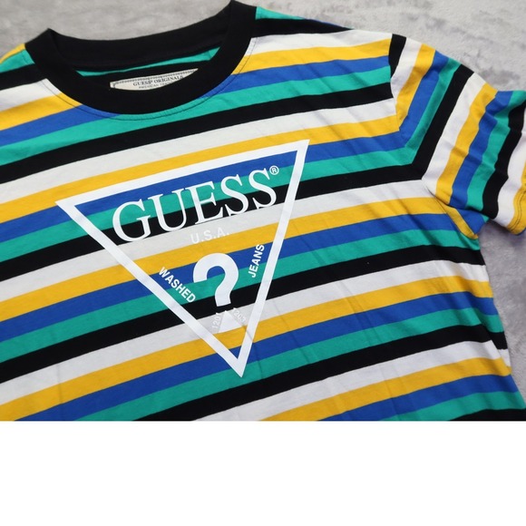 Guess Ringer T Shirt Men's Size L Striped Retro Vintage 90's Y2K Vintage - Picture 1 of 10